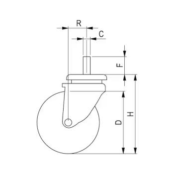 Preview: Caster Rolle ungebremst M12x25mm