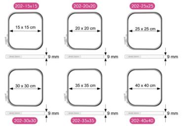 Preview: Stickring quadratisch 25cm